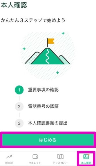 重要事項の確認　はじめる